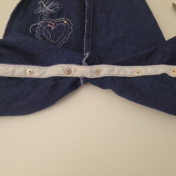 Kidstuff Vintage Purple Overalls 9 Months Heart & Butterfly Patches Pink Buttons - Picture 5 of 10